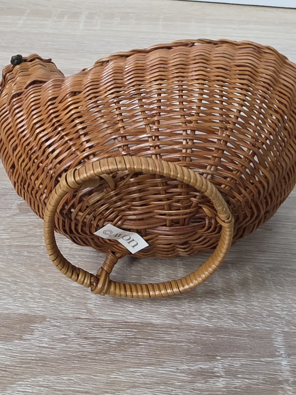Vintage AVON Small Wicker Chick Woven Rattan Centerpiece Basket Farmhouse Decor